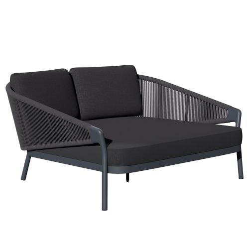 DAYBED ΣΕΙΡΑ XANTION ΗM6474.01 ΣΚΟΥΡΟ ΓΚΡΙ ΑΛΟΥΜΙΝΙΟ-ΣΧΟΙΝΙ-OLEFIN 157x147x88Υεκ