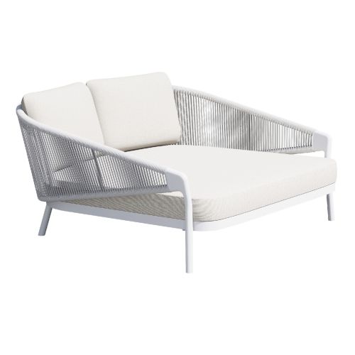 DAYBED ΣΕΙΡΑ XANTION HM6474.02 ΛΕΥΚΟ ΑΛΟΥΜΙΝΙΟ--ΣΧΟΙΝΙ--OLEFIN 157x147x88Υεκ