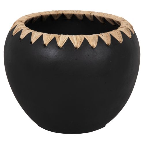 ΔΙΑΚΟΣΜΗΤΙΚΟ ΒΑΖΟ HM4374 ΤΕΡΑΚΟΤΑ ΣΕ ΜΑΥΡΟ ΜΕ ΠΛΕΞΗ ΨΑΘΑΣ ΣΤΟ ΣΤΟΜΙΟ Φ29x23Υεκ.