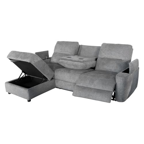 ΚΑΝΑΠΕΣ ΑΡΙΣΤΕΡΗ ΓΩΝΙΑ SYNTHIA HM3308.03L ΑΝΑΚΛΙΣΗ & ΑΠΟΘ.ΧΩΡΟΣ--ΓΚΡΙ 246x159x97Υεκ