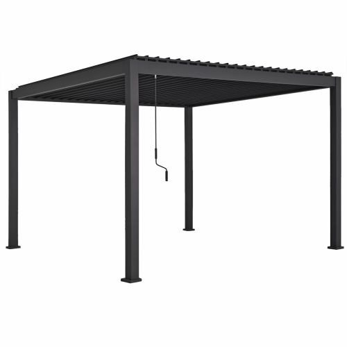 ΠΕΡΓΚΟΛΑ-ΚΙΟΣΚΙ ΜΕ ΜΕΤΑΛΛΙΚΕΣ ΠΕΡΣΙΔΕΣ DOMECIL HM6611.01 ΑΛΟΥΜΙΝΙΟ ΜΑΥΡΟ 300x300x240Υεκ