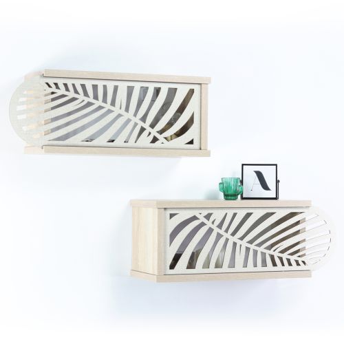 ΣΕΤ ΡΑΦΙΑ ΤΟΙΧΟΥ 2ΤΜΧ ΜΕΛΑΜΙΝΗΣ SILLIA HM9192.03 ΛΕΥΚΟ ΕΚΡΟΥ 55x20x22Y εκ.