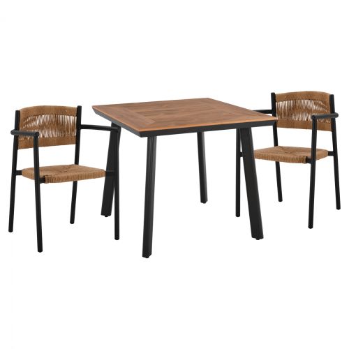 ΣΕΤ ΤΡΑΠΕΖΑΡΙΑ 3ΤΜΧ ΤΡΑΠΕΖΙ ΑΛΟΥΜΙΝΙΟΥ 80Χ80X77 & ΚΑΡΕΚΛΕΣ ΛΕΥΚΕΣ POLYWOOD HM11417