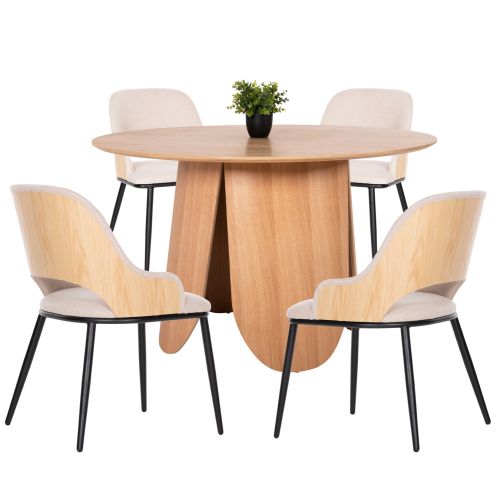 ΣΕΤ ΤΡΑΠΕΖΑΡΙΑ ΕΣΩΤ. ΧΩΡΟΥ 5ΤΜΧ HM11972 ΤΡΑΠΕΖΙ DENTY & 4 ΚΑΡΕΚΛΕΣ VELP(ΟΑΚ-ΓΚΡΙ)