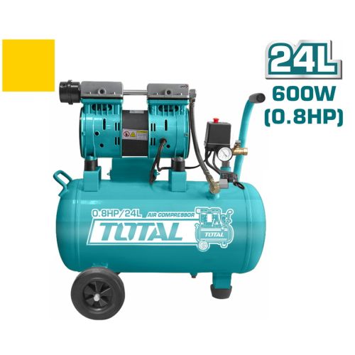 TOTAL ΑΕΡΟΣΥΜΠΙΕΣΤΗΣ ΧΑΜΗΛΟΥ ΘΟΡΥΒΟΥ ΧΩΡΙΣ ΛΑΔΙ 24Lit (TCS1075241)