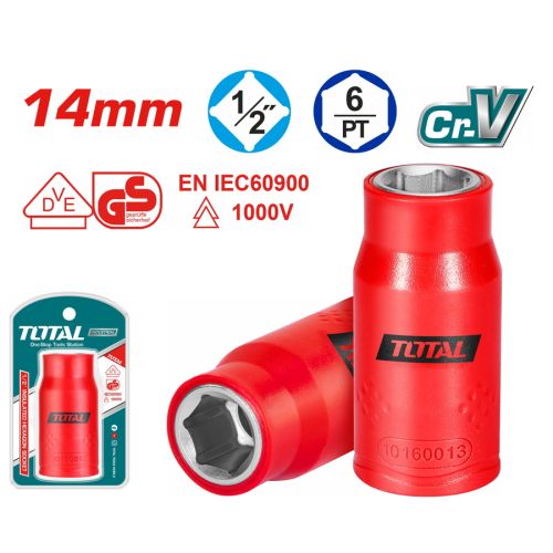 TOTAL ΚΑΡΥΔΑΚΙ ΕΞΑΓΩΝΟ 1/2" 14mm 1000V VDE (THIHAST12141)