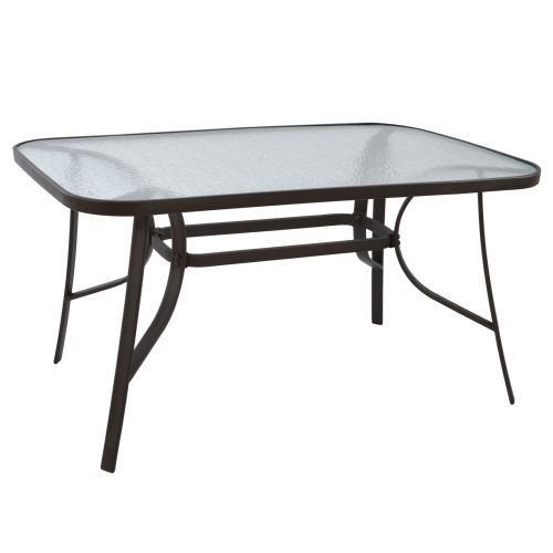 ΤΡΑΠΕΖΙ BRUNO 140Χ80Χ72Υεκ. ΚΑΦΕ ΜΕΤΑΛΛΙΚΟ ΜΕ ΓΥΑΛΙΝΗ ΕΠΙΦΑΝΕΙΑ HM5106.02