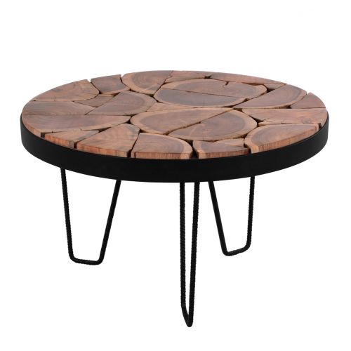 ΤΡΑΠΕΖΙ ΣΑΛΟΝΙΟΥ ATHARVA ΑΠΟ ΜΑΣΙΦ ΞΥΛΟ ΑΚΑΚΙΑΣ HM8461.11 Φ100x36Υ εκ.